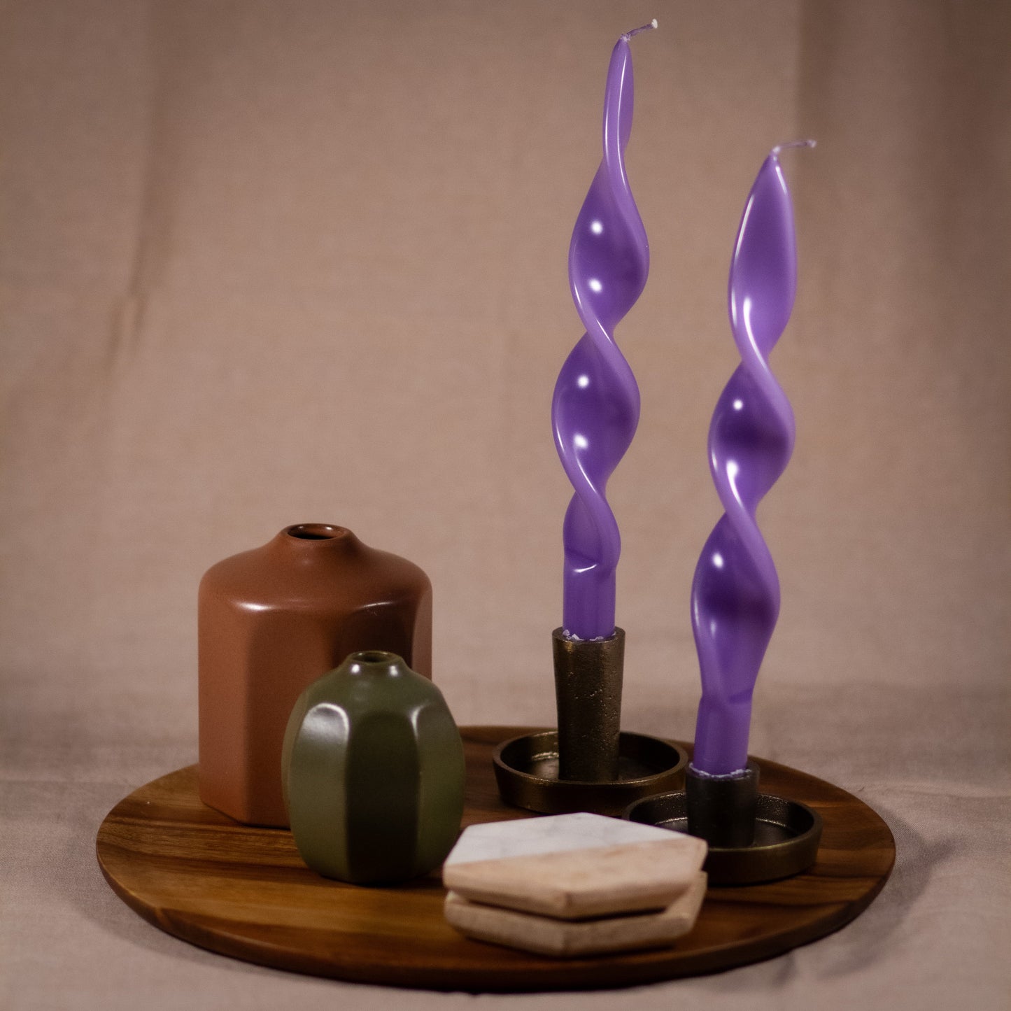 Spanish Purple Ribbon Candles